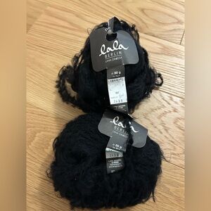 Lana Grossa Hairy Lala Berlin 2 Balls Black Yarn 007